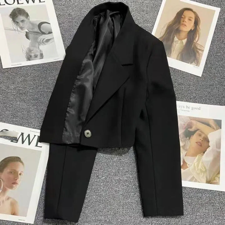 Xpqbb%20Black%20Cropped%20Blazers%20Woman%20Trend%202024%20New%20All-match%20Notched%20Collar%20Crop%20Jacket%20Women%20Korean%20Chic%20Single%20Button%20Suit%20Coat%20-%20Image%202