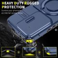 Slide Camera Cover Case for Honor 400 Pro, 400 Lite, 400, Magnetic Rotate Ring Holder Heavy Duty TPU+PC Shockproof Drop Protect Phone Case. 
