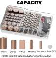Battery Organizer Master, Wall Mount Battery Storage Containers Box Case Battery Caddy Battery Rack Holder with Battery r Holds 93 Batteries for AA, AAA, C, D, 9V and Batteries Plate. 