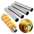 1/6Pcs DIY Horn Croissants Mold Cake Baking Moulds Cannoli Screw Tubes for Cake Bread Pastry Baking Mold Party Kitchen Tool. 