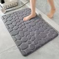 3D Non Slip Bathroom Mat Cobblestone Embossed Bath Mats Absorbent Doormat Carpet Door Floor Mats Machine Washable Quick Drying. 