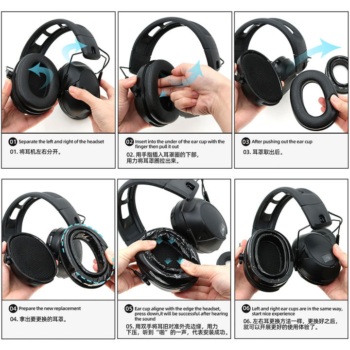 Gel%20Ear%20Pads%20for%203M%20PELTOR%20Earmuffs,%20Personal%20Protective%20Equipment%20,Comfort%20Replacement%20Ear%20Muffs%20Cushions,Black%20-%20Image%205