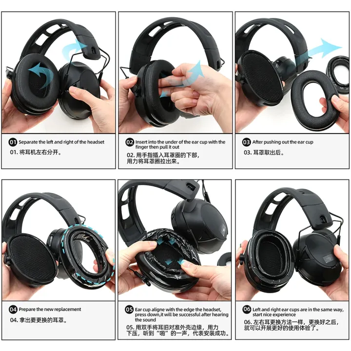 Gel%20Ear%20Pads%20for%203M%20PELTOR%20Earmuffs,%20Personal%20Protective%20Equipment%20,Comfort%20Replacement%20Ear%20Muffs%20Cushions,Black%20-%20Image%205