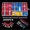 New Insulated Cable Connector Electrical Wire Crimp Spade Butt Ring Fork Set Ring Lugs Rolled Terminals Assorted Kit. 