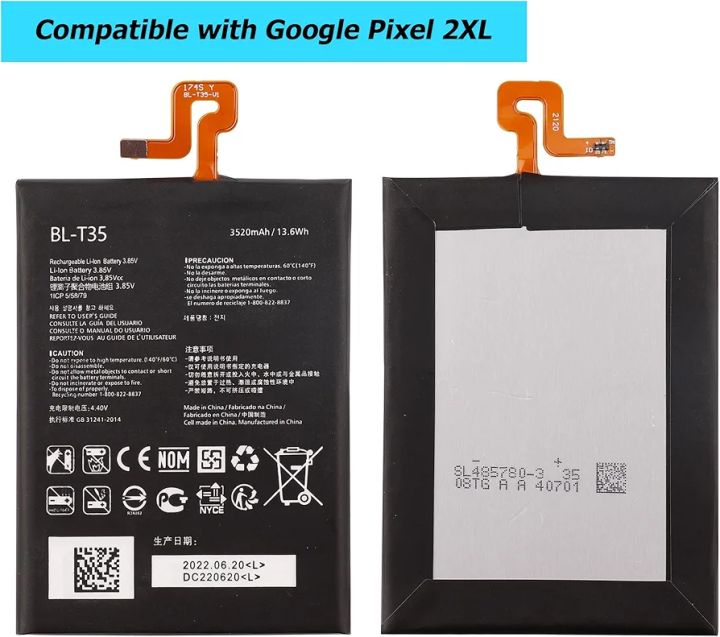 BL-T35 100% Original Battery For Google Pixel 2XL BLT35 pixel 2 xl Capacity-3520mAh
