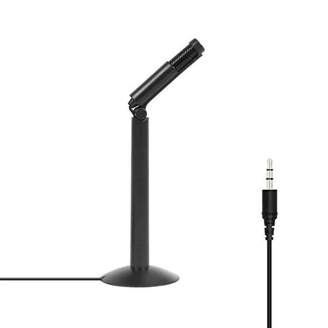 K24 120°Rotation Desk Mic 3.5mm Jack Studio Stereo Recording Desk Condenser Mic Microphone