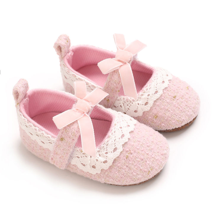 Cute%20White%20Lace%20Children's%20Shoes%20Princess%20Shoes%20Walking%20Shoes%20Butterfly%20Bow%20Cotton%20Soft%20And%20Comfortable%20Suitable%20For%200-18M%20-%20Image%203