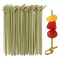 100pcs Disposable Bamboo Knot Skewers Cocktail Picks with Twisted Ends for Snacks Club Sandwiches Party Barbeque forks.