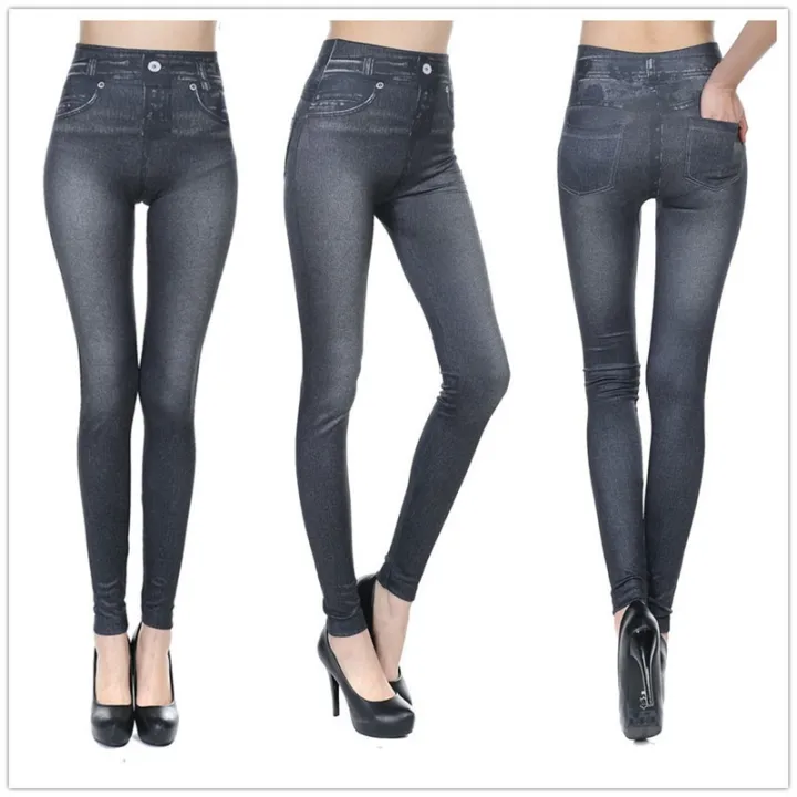 Women%20Jean%20Leggings%20Fitness%20Pants%20High%20Waist%20Gym%20Leeggings%20High%20Elastic%20Hip%20Liftting%20Fashion%20Slim%20Running%20Cycling%20Yoga%20Tights%20-%20Image%203