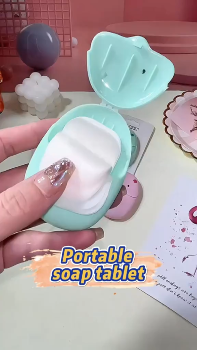 Mini Portable Disposable Travel Paper Soap Sheets Foaming Hand Washing Bath Scented Paper Soap Hand Soap for Indoor Outdoor Travel Camping Hiking