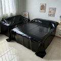High Quality Pure Black PVC Waterproof Bed Cover Anti Fouling and Easy To Clean Household Bedding Protective Cover.