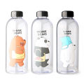 Water Bottles Cute Panda Bear Cup 1000ml With Straw Transparent Cartoon Water Bottle Drinkware Frosted Leak-proof Protein Shaker. 