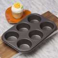 6 Holes Cupcake Baking Tray Non Stick Cake Baking Pan Round Shape Tool Cake Mold. 