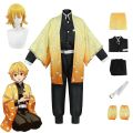 Anime Agatsuma Zenitsu Cosplay Kostuum Kimono Halloween Kleding Party Uniform Pruik Vrouwen Kids.