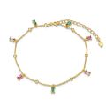 Exquisite 925 Sterling Silver Star-Shaped Zircon Sugar Heart-Shaped Devil's Eye Anklet Women's Exquisite Jewelry.
