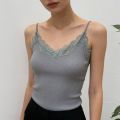 2026 Korean Sleeveless Black Vest Lace Women Tank Top Cropped Cute Camis  White Crop Top Female Summer Y2k Clothes. 
