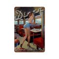 Vintage Metal Tin Sign Midnight Lounge Pin Up Girl for Home Gas Bar Pub Kitchen Garage Restaurant Wall Deocr Plaque Signs. 