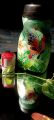 Hand painted glass jar 500 ml - Green. 