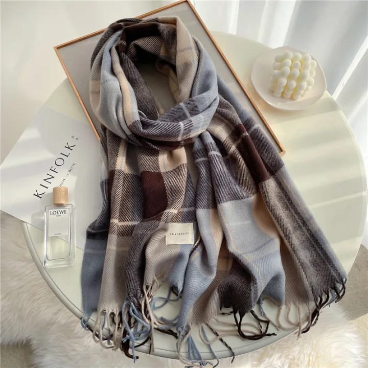 2025%20New%20Stripe%20Plaid%20Women%20Scarf%20Elegant%20Stylish%20Imitation%20Cashmere%20Shawl%20Winter%20Pashmina%20Versatile%20Warm%20Wrap%20Scarf%20-%20Image%205