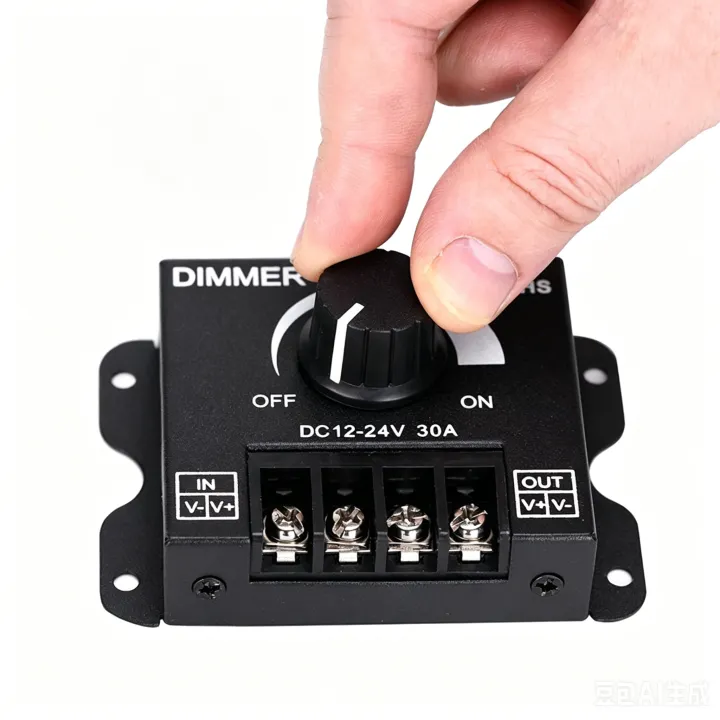 DC12%E2%80%9124V%208A/30A%20Rotary%20LED%20Dimmer%20Switch%20Adjustable%20Brightness%20Controller%20for%20Car%20RV%20Boat%20Single%E2%80%91Color%20LED%20Strip%20Light%20-%20Image%206