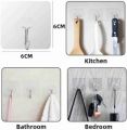 10pc Self Adhesive Wall Hooks Sticker For Hanging Seamless Transparent Wall Hook. 