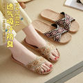 Linen Slippers Home women's Summer slipper indoor Hotel sandals.
