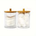 1/2 Pcs Makeup Organizer Round Clear Acrylic Makeup Organizer Makeup Cotton Pad Swab Holder Cotton Pad Organizer Box Makeup Pads.