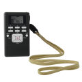 Mini Portable Stereo FM Radio Digital Clock Receiver for Meeting Simultaneous Interpretation Clip-on Radio w/ Earphone Lanyard. 