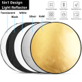 RF01 24" Reflector 5in1 30CM 60CM 80CM 110CM Silver White Gold Portable Collapsible Soft Light Round Photography for Studio 2in1.