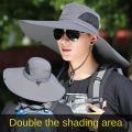 15cm Large Cap Polyester Sun Hat UV Protection Breathable Mesh Cap Foldable Fisher Hat Outdoor Fishing Hiking Beach Caps.