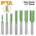 6MM 6.35MM Shank Straight Bit Router Bit Carbide Cutters for Woodworking Milling Cutter Bit Face Mill Wood Cutters End Mill. 