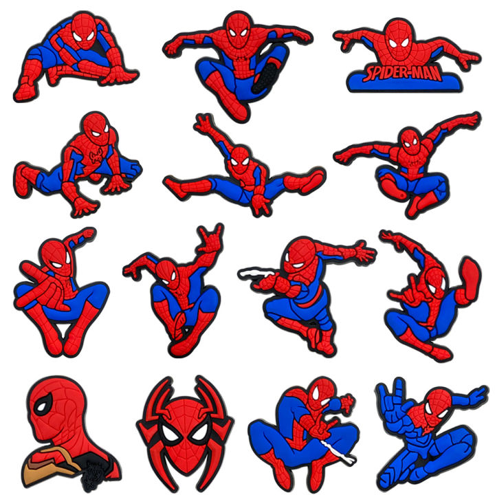 13-27pcs%20Mesuca%20New%20Spider-Man%20PVC%20Shoe%20Charms%20Cartoon%20DIY%20Accessories%20Sandals%20Garden%20Shoes%20Buckle%20Decoration%20for%20Party%20-%20Image%203