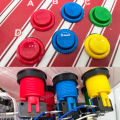 8pcs 28mm Happ Style American Push Button With Micro Switch Concave Cap For DIY Kit Arcade Button 30mm Hole Game Machine Parts. 