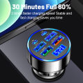 100W 6 Ports Car Charger Fast Charging PD QC3.0 USB C Car Phone Charger Type C Adapter in Car For iPhone Samsung Huawei Xiaomi. 