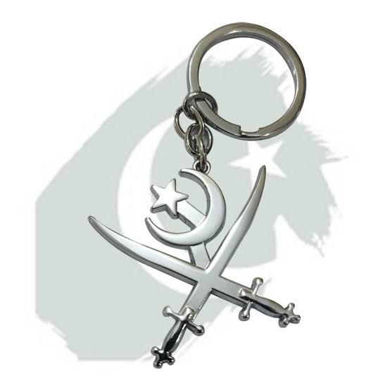 High Quality Keychain - Silver ISPR Pak Army logo Key chain - Full Metal, Stainless & Trendy design for Boys & Girls