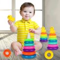 Rainbow Tower Baby Toys And Toddlers Early Educational Puzzle Game Stacking Duck Pyramid Color Cognition Montessori Kid Gifts. 