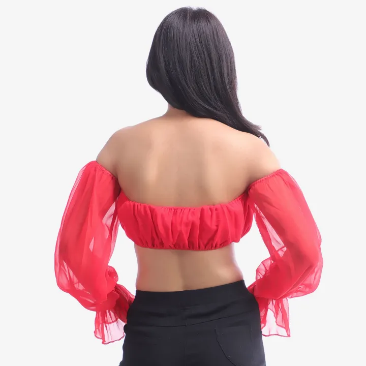 Red%20Off%20Shoulder%20Full%20Sleeve%20Tube%20Top%20For%20Women%20-%20Image%204