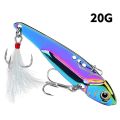 Metal VIB All Water Layer Long Throw 20g Colorful Vibration Sequin Artificial 3D Eyes Trible Hook For Bass Fishing Tackles.