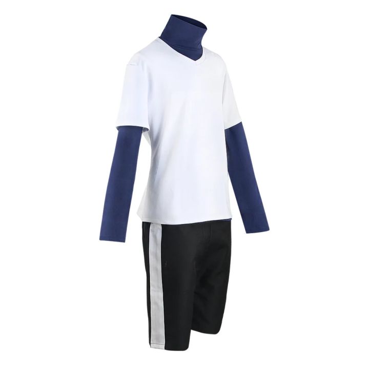 Hunter%20x%20Hunter%20Killua%20Zoldyck%20Cosplay%20Costume%20Number%2099%20Badge%20Halloween%20Christmas%20Party%20Cosplay%20Suit%20Shirt%20Short%20White%20Wig%20-%20Image%203