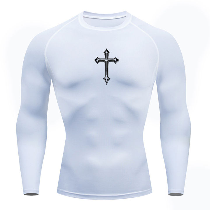Cross%20Print%20Compression%20Shirt%20for%20Men%20Christian%20Athletic%20Tshirt%20Tees%20Tops%20Gym%20Workout%20Running%20Baselayers%20Undershirts%20Rash%20Guard%20-%20Image%202