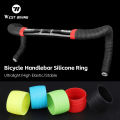 WEST BIKING 2pcs Road Bicycle Handlebar Strap Tape Fixing Silicone Ring Anti-Slip Sleeve Loop High Elastic Handlebar Tape.