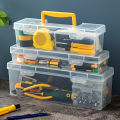 WORTHBUY Plastic Organizer Box Transparent Portable Tool Box Multipurpose Electrician Drill Tool Storage Box Hardware Tool Case. 