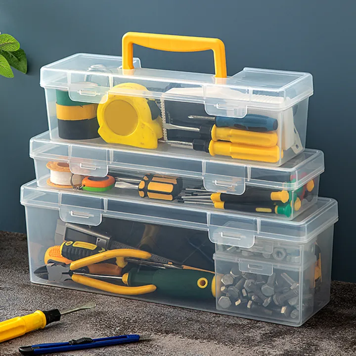 WORTHBUY%20Plastic%20Organizer%20Box%20Transparent%20Portable%20Tool%20Box%20Multipurpose%20Electrician%20Drill%20Tool%20Storage%20Box%20Hardware%20Tool%20Case%20-%20Image%203