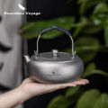 Boundless Voyage Camping Kettle Titanium Tea Pot 0.6L Lightweight Cookware for Outdoor Backpacking Hiking Ti3105D. 