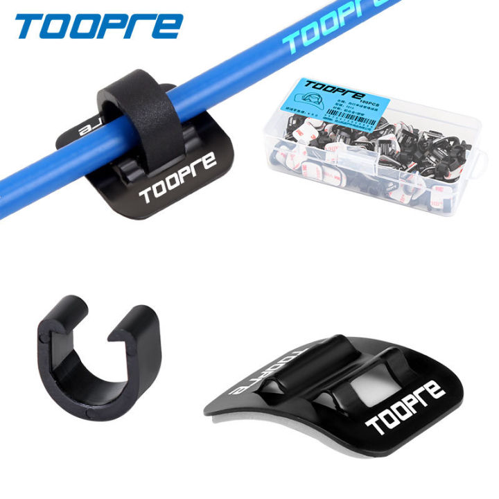 TOOPRE Bicycle C-Type Buckle Wire Passer Frame Wire Seat Wire Tube Double-Sided Tape Aluminum Alloy Oil Pipe Holder