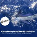 12pcsFishing Hook Rigs,Steel Leaders Long Shank Hook for Surf Fishing,Black Leader Wire O'shaughnessy Forged Hook for Freshwater. 