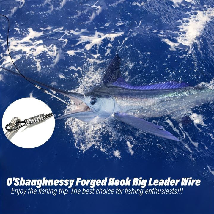 12pcsFishing%20Hook%20Rigs,Steel%20Leaders%20Long%20Shank%20Hook%20for%20Surf%20Fishing,Black%20Leader%20Wire%20O'shaughnessy%20Forged%20Hook%20for%20Freshwater%20-%20Image%203