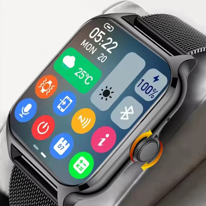 Smart Watch Men 2.01 Inch AMOLED Screen Waterproof Multiple Sport Mode Fitness HD Bluetooth Calls Smartwatch Men Women Bracelet