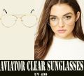 QP  Classic Aviator Metal Frame Eyeglasses with FREE  Sunglasses Cloth. 