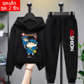 * Thai products * 2 PCs kids clothes hooded sweater + cute cartoon screen print long pants unisex k2065 = long + tku335. 